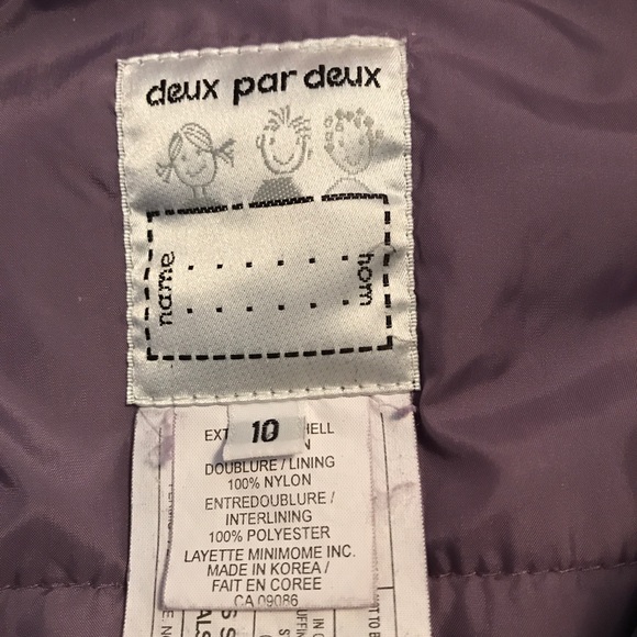 Deux par Deux 3 piece snowsuit with jacket,vest w/attached scarf,overall/pants - Picture 8 of 8